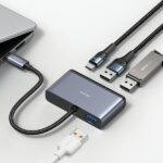 USAMS Adapter HUB 4in1 2xUSB 2.0/USB 3.0/USB-C gray/dark gray SJ627HUB01 (US-SJ627) - imagine 4