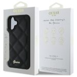 Guess GUHCP16MPSQSQSK iPhone 16 Plus 6.7" black hardcase Quilted Metal Logo - imagine 8