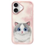 Nimmy case iPhone 16 6.1" pink Big Eyed Pet 2.0 Cat