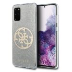 Guess GUHCS67PCUGLLG S20+ G985 light grey hard case Glitter 4G Circle Logo