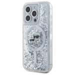 Karl Lagerfeld KLHMP15LLGKCSGH iPhone15 Pro 6.1" hardcase transparent Liquid Glitter Karl&Choupette - imagine 2