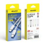 AWEI CL-219T USB-C to USB-C60W black iPhone 15 cable - imagine 7