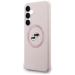 Case Karl Lagerfeld Silicone Karl&Choupette Heads MagSafe for Samsung Galaxy S25 FE pink - imagine 2