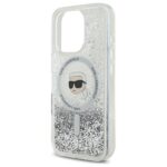 Karl Lagerfeld KLHMP16LLGKISGH iPhone16 Pro 6.3" hardcase transparent Liquid Glitter Karl Head Magsa - imagine 6