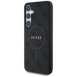 Case Guess Leather 4G Colored Ring Classic Logo MagSafe Samsung Galaxy S25+ black - imagine 2