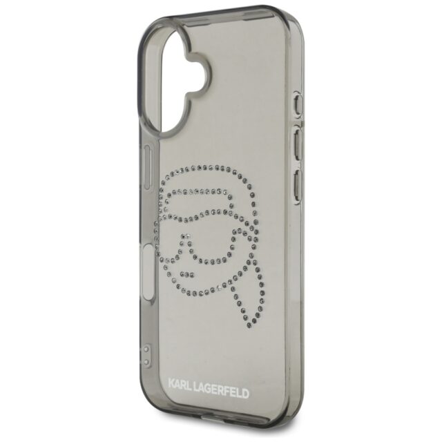 Case Karl Lagerfeld IML Rhinestones Karl Head for iPhone 16 black - imagine 6