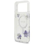 Case Guess Resin Flowers Glitter MagSafe for iPhone 17 Pro Max purple - imagine 7