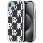 DKNY DKHCP15SHDLCEK iPhone 15 / 14 / 13 6.1 inch black hardcase IML Checkered Mono Pattern