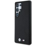 Case BMW Leather Carbon MagSafe for Samsung Galaxy S25 Ultra black - imagine 2