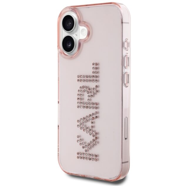 Case Karl Lagerfeld IML Rhinestones Logo for iPhone 16 pink - imagine 2