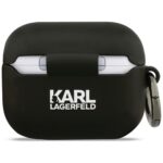 Case Karl Lagerfeld Silicone Karl Head   3D for AirPods Pro 3 black - imagine 3