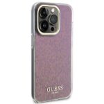 Guess GUHCP15LHDECMP iPhone 15 Pro 6.1" pink hardcase IML Faceted Mirror Disco Iridescent - imagine 4