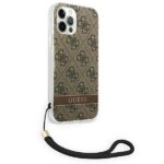 Guess GUOHCP12MH4STW iPhone 12/12 brown hardcase 4G Print Strap - imagine 4
