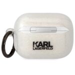 Karl Lagerfeld KLAPHNKCTGT Airpods Pro cover transparent Glitter Karl&Choupette - imagine 2