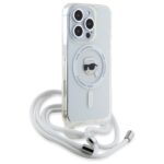 Karl Lagerfeld KLHMP16LHCKHNT iPhone 16 Pro 6.3" hardcase transparent Crossbody IML Karl Head Magsa - imagine 3