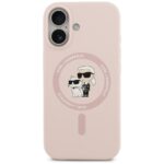Case Karl Lagerfeld Silicone  Karl&Choupette Ring MagSafe for iPhone 17 pink - imagine 3