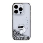 Karl Lagerfeld KLHCP15XLKCNSK iPhone 15 Pro Max 6.7" transparent hardcase Liquid Glitter Choupette - imagine 3