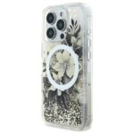 Guess GUHMP16LLFMWTE iPhone 16 Pro 6.3" beige hardcase Liquid Glitter Flower MagSafe - imagine 2