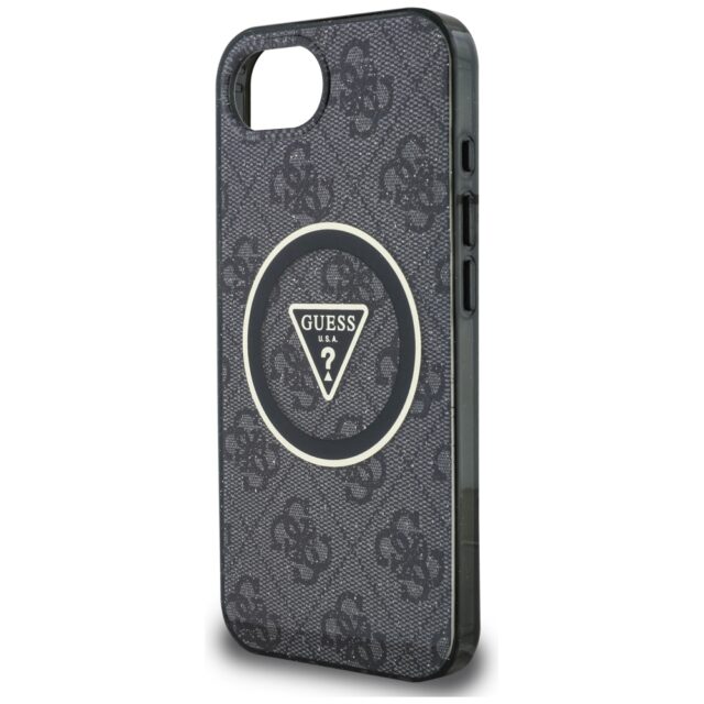 Case Guess IML Metal Glitter 4G Circle Triangle MagSafe for iPhone 16e black - imagine 6