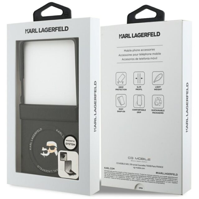 Karl Lagerfeld Karl&Choupette Pins MagSafe Case for Samsung Galaxy Z Flip7 Black - imagine 8
