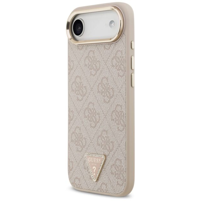 Case Guess 4G Triangle Logo MagSafe for iPhone Air pink gold - imagine 2