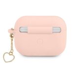 Guess GUAPLSCHSP AirPods Pro cover pink Silicone Charm Heart Collection - imagine 2