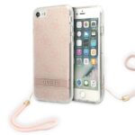 Guess GUOHCI8H4STP iPhone SE 2022 / SE2020 / 7/ 8 pink hardcase 4G Print Strap