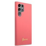Guess GUHCS22LLSLMGFU S22 Ultra S908 fuchsia hardcase Silicone Script Metal Logo - imagine 4
