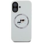 Case Karl Lagerfeld Silicone Double Heads And Circle MagSafe for iPhone 16 beige - imagine 3