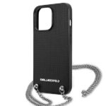 Karl Lagerfeld KLHCP13XPMK iPhone 13 Pro Max 6,7" hardcase black Leather Textured and Chain - imagine 6