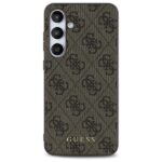 Guess GUHCS24FEG4GFBR S24 FE S721 brown hardcase 4G Metal Gold Logo - imagine 3