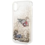 Karl Lagerfeld KLHCI61KSICGO iPhone Xr gold hard case Iconic Liquid Glitter - imagine 3