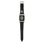 Karl Lagerfeld Pasek KLAWLOKHK Apple Watch 42/44/45mm black strap Saffiano Karl Heads