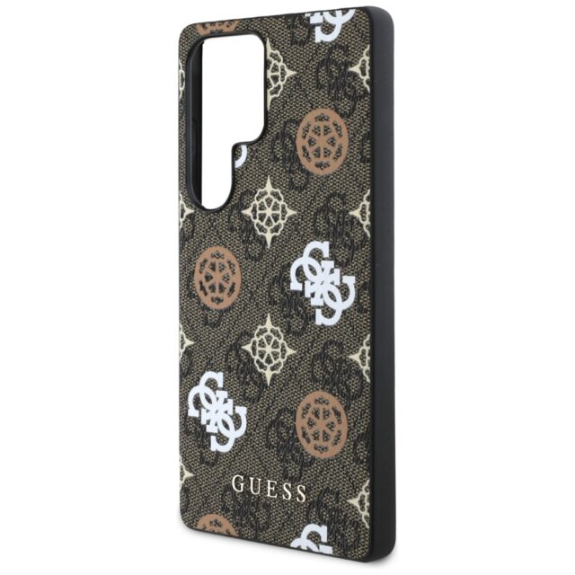 Case Guess 4G Printed Colored Peony Pattern MagSafe to Samsung Galaxy S25 Ultra brown - imagine 6