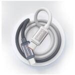 Cable USAMS Bicolor Series SJ756 PD 60W  USB-C/USB-C 1.2m black and white - imagine 6