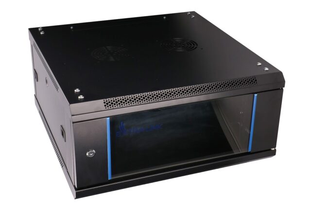 Extralink 4U 600x600 Black | Rackmount cabinet | wall mounted - imagine 3
