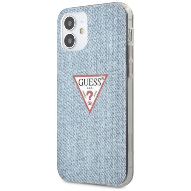 Guess GUHCP12SPCUJULLB iPhone 12 mini 5,4" light blue hardcase Jeans Collection - imagine 2