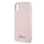 Guess GUHCPXLSLMGLP iPhone X/Xs light pink hard case Silicone Vintage Gold Logo - imagine 3