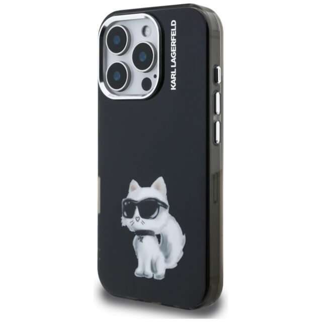 Case Karl Lagerfeld IML Aquarelle        Choupette & Logo for iPhone 16 Pro Max black - imagine 2