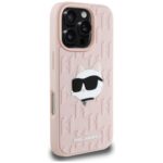 Case Karl Lagerfeld 3D Rubber Monogram & Choupette for iPhone 16 Pro pink - imagine 4