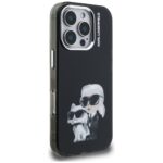 Case Karl Lagerfeld IML Aquarelle Karl   & Choupette & Logo for iPhone 16 Pro black - imagine 4