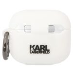 Karl Lagerfeld KLACA3SILKCW AirPods 3 cover white Silicone Karl & Choupette - imagine 2