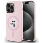 Case Karl Lagerfeld Silicone Karl&Choupette MagSafe for iPhone 14 Pro Max pink