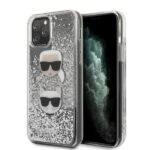 Karl Lagerfeld KLHCN65KCGLSL iPhone 11 Pro Max hardcase silver Glitter Karl&Choupette