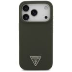 Case Guess Silicone Triangle Logo MagSafe for iPhone 17 Pro khaki - imagine 3