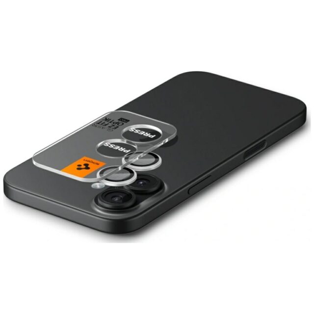 Spigen Optik Pro Glas.TR "EZ FIT" Camera Protector 2pcs for iPhone 17 / 16 / 16 Plus silver - imagine 5