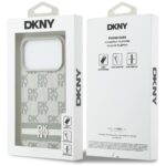 Case DKNY Checkered with Printed Stripes for iPhone 17 Pro beiige - imagine 8