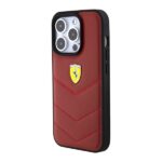 Ferrari FEHCP15LRDUR iPhone 15 Pro 6.1" red hardcase Leather Stitched Lines - imagine 2