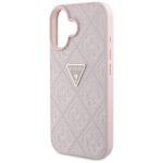 Case Guess Hot Stamp 4G Pattern Triangle Metal Logo for iPhone 16 pink - imagine 6
