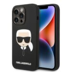 Karl Lagerfeld KLHMP14LSLKHBK iPhone 14 Pro 6,1" hardcase black Silicone Karl`s Head Magsafe